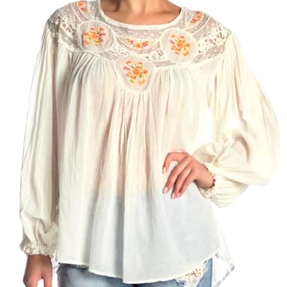 πΊπHPππΊ NWT Free People Secret Garden Lace Blouse - Picture 13 of 14